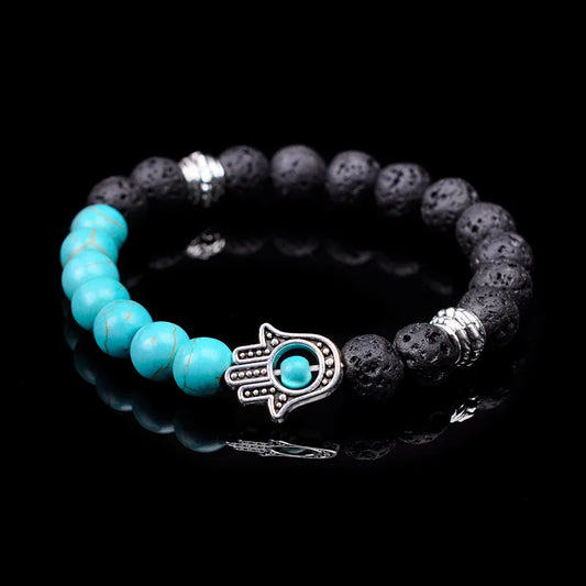 Turquoise Lava Stone Natural Beaded Bracelet