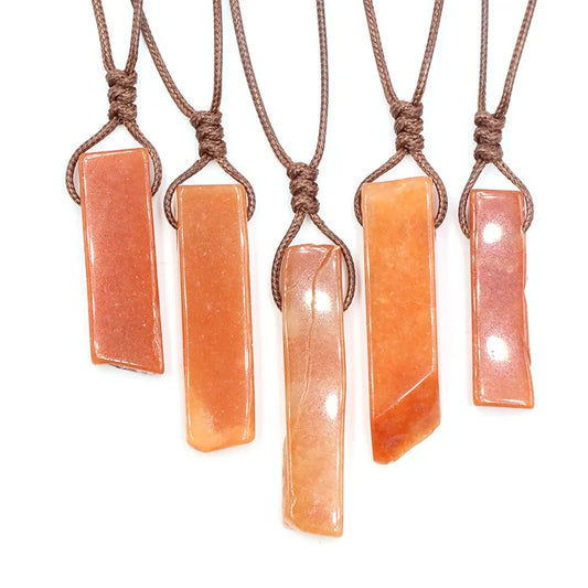 Handmade Artisan Tangerine Quartz Rope Necklace