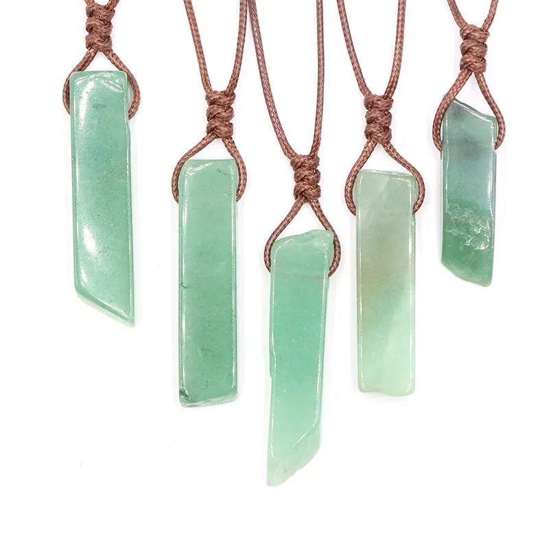 Handmade Artisan Green Aventurine Rope Necklace