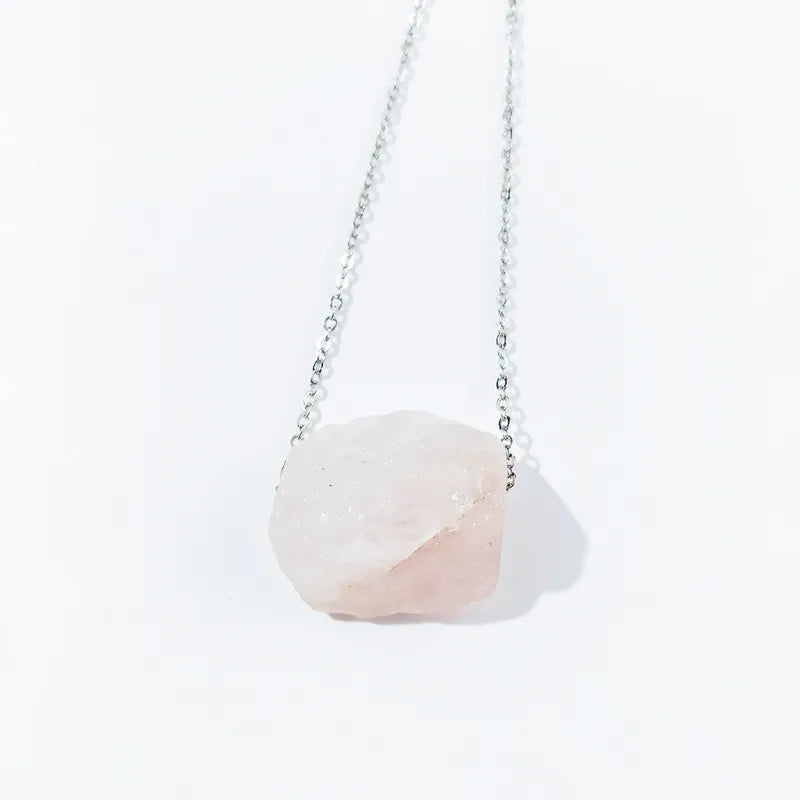 Artisan Crafted Rose Quartz Charm Necklace