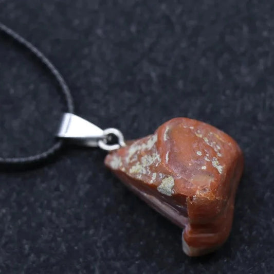 Fire Agate Natural Rough Stone Necklace