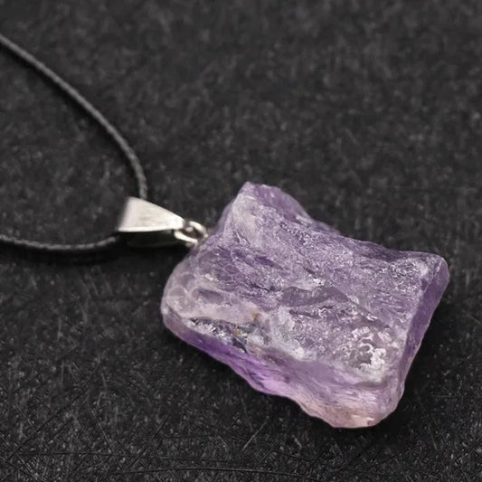 Light Amethyst Natural Rough Stone Necklace