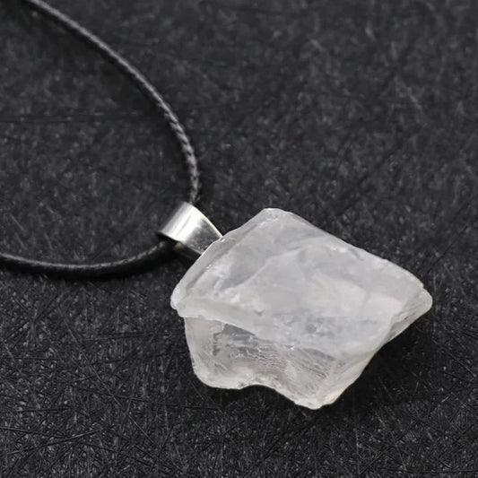 Clear Quartz Natural Rough Stone Necklace