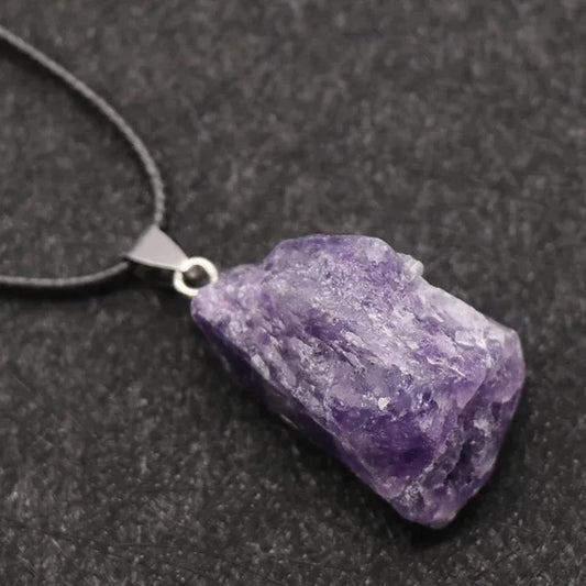 Deep Amethyst Natural Rough Stone Necklace