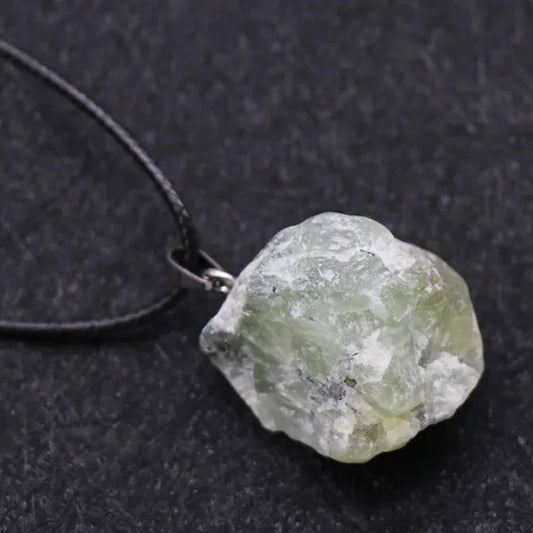 Prehnite Natural Rough Stone Necklace