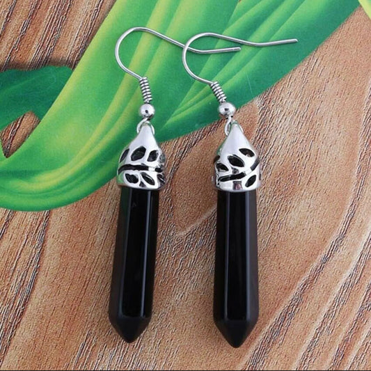 Anchor in Reality: Black Agate Earrings for Grounding