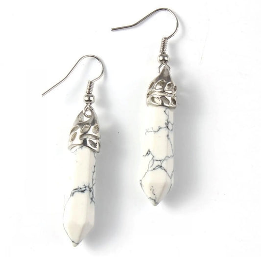 Tranquil Harmony: White Turquoise Earrings for Solace and Well-Being