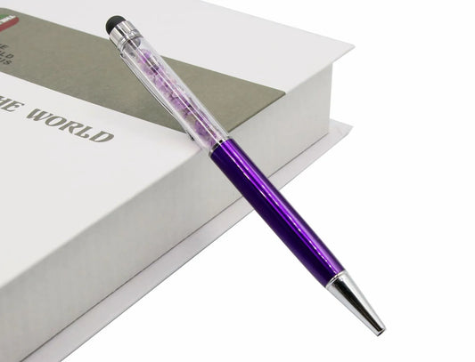 Elevate Your Creativity: Crystal Amethyst Capacitor Touchscreen Stylus Pen