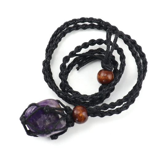 Journey to Inner Peace: Amethyst Crystal Rope Necklace for Self-Reflection