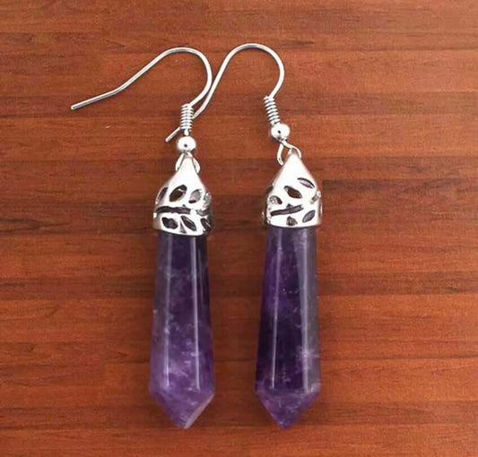 Mystic Serenity: Amethyst Crystal Earrings for Spiritual Connection