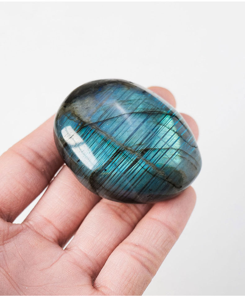 Magical Wind: Labradorite Polished Crystal Stone for Protection and Spiritual Awakening (5-6cm)