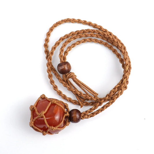 Ignite Your Soul’s Passion: Fire Agate Crystal Pendant Necklace for Empowerment