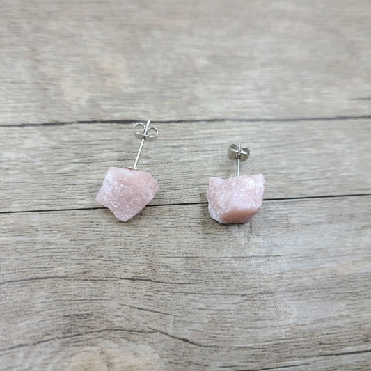 Illuminating Confidence: Handmade Pink Opal Crystal Earrings for Self-Assurance