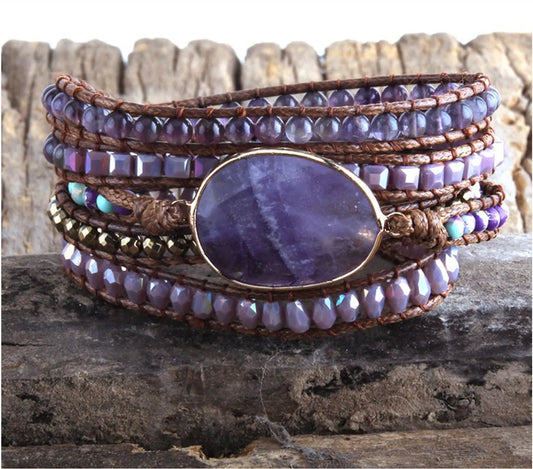 Purifying Energy: Artisan Amethyst Bracelet for Spiritual Growth and Addictions Release