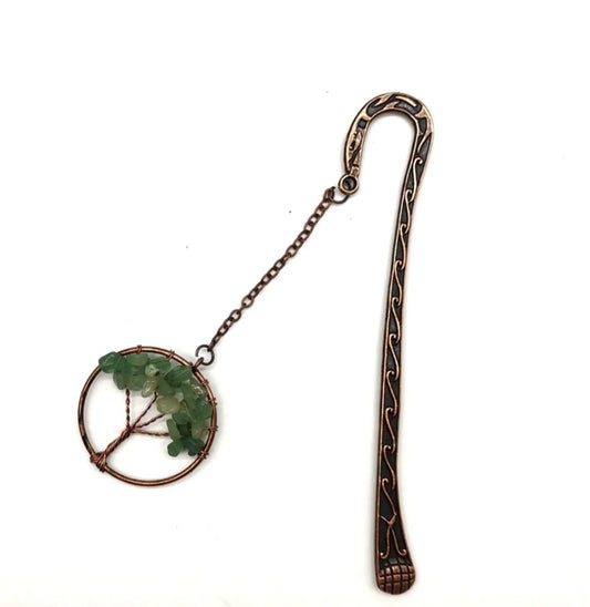 Empowered by Nature: Green Aventurine Tree Bookmark