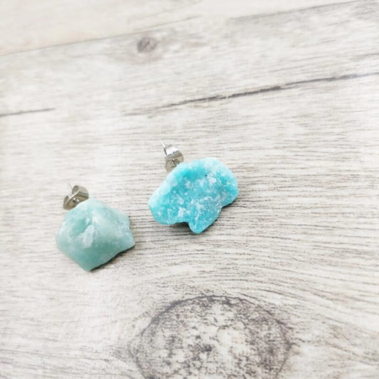 Clear Communication: Handmade Amazonite Drop Earrings for Authentic Expression